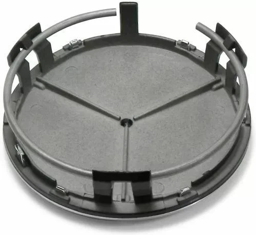 Cubierta de llanta de rueda de 75 mm negra y cromada 4 piezas tapacubos emblema insignia Foto 3 de 4