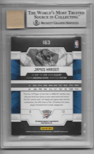 2009-10 DONRUSS ELITE Auto #163 JAMES HARDEN RC (Thunder) BGS 9 Mint - Picture 3 of 4