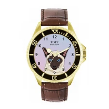 Toff London TLWL-8615 Mens Beige Siamese Cat Head Watch