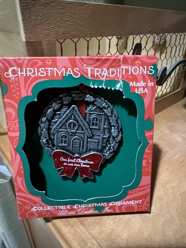 Gloria Duchin Our First Christmas in Our New House Ornament Red Box NIP