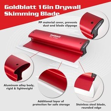 Skimming Blade 16" Drywall Knife-Rigid Lightweight Drywall Trowel w/ End Caps