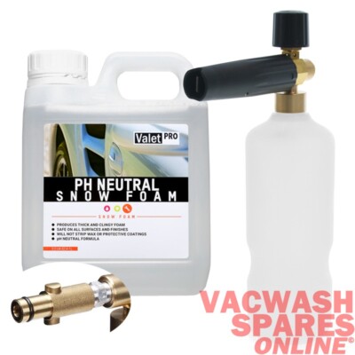 PROFESSIONAL SNOW FOAM LANCE & VALETPRO PH NEUTRAL FOAM 1L *FITS NILFISK / ALTO*