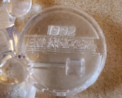 Six 1992 Energizer Bunny Clear Plastic Christmas Ornaments - Picture 4 of 7