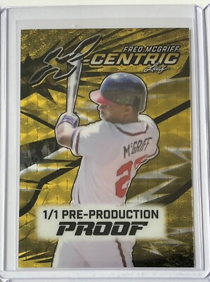 2024 Leaf X-Centric Fred McGriff Super Prismatic Yellow Proof 1/1
