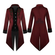 Herren Vampir Gothic Frack Lang Anzug Jacke Smoking Viktorianisch Frack