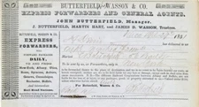 John Butterfield-Historical 1851 Document (Created American Ex. & Stage Coach