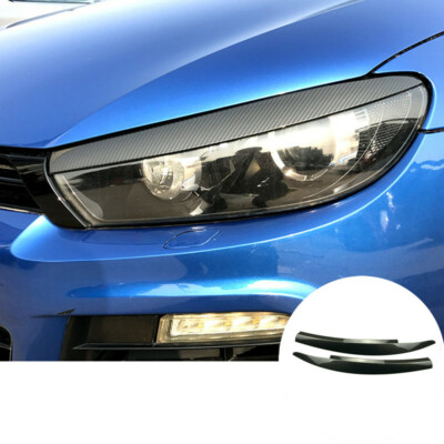 For Volkswagen VW Scirocco Carbon Look Headlight Eye Lid Eyebrow Cover 2008-2017