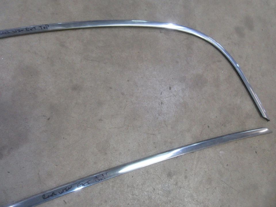 1977 Jaguar XJS exterior rear window top bottom trim molding pieces stainless - Image 3 of 4