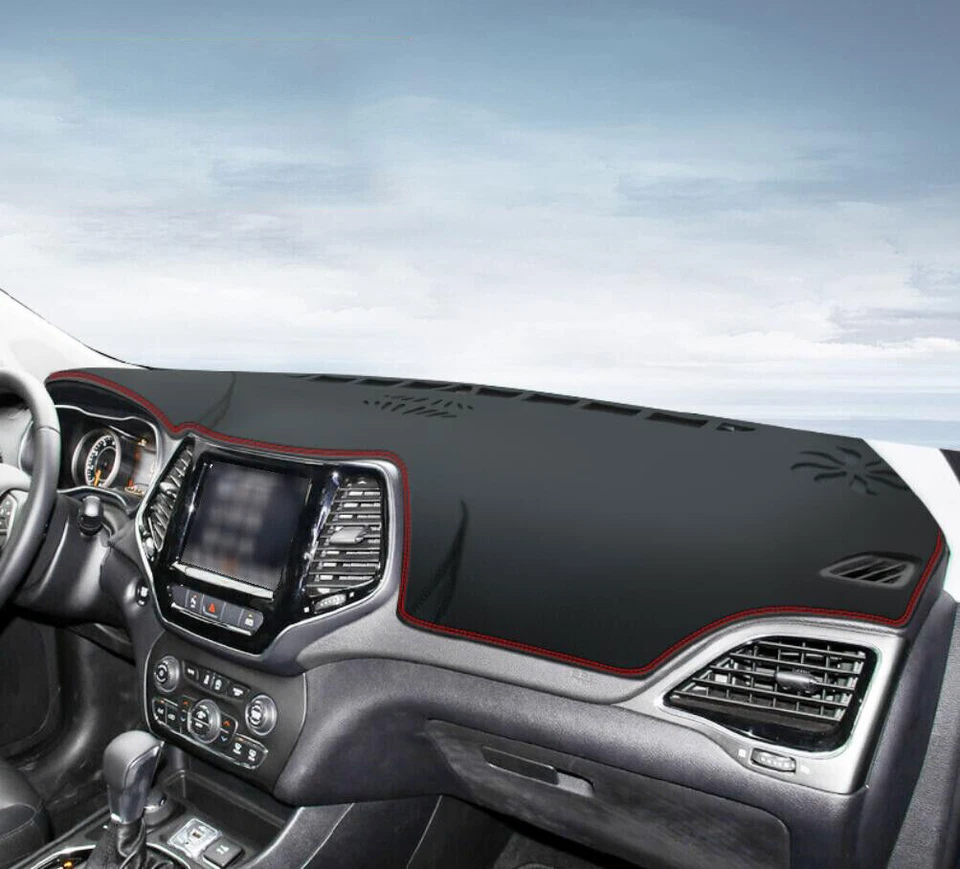 For Jeep Cherokee 2014-23 Leather Non-slip Dash Board Cover Mat Dashboard Carpet Foto 2 de 4