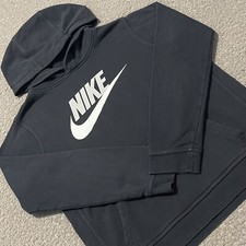 Nike Hoodie Boys XL Black Sportwear Club HBR Logo Fleece Sweatshirt