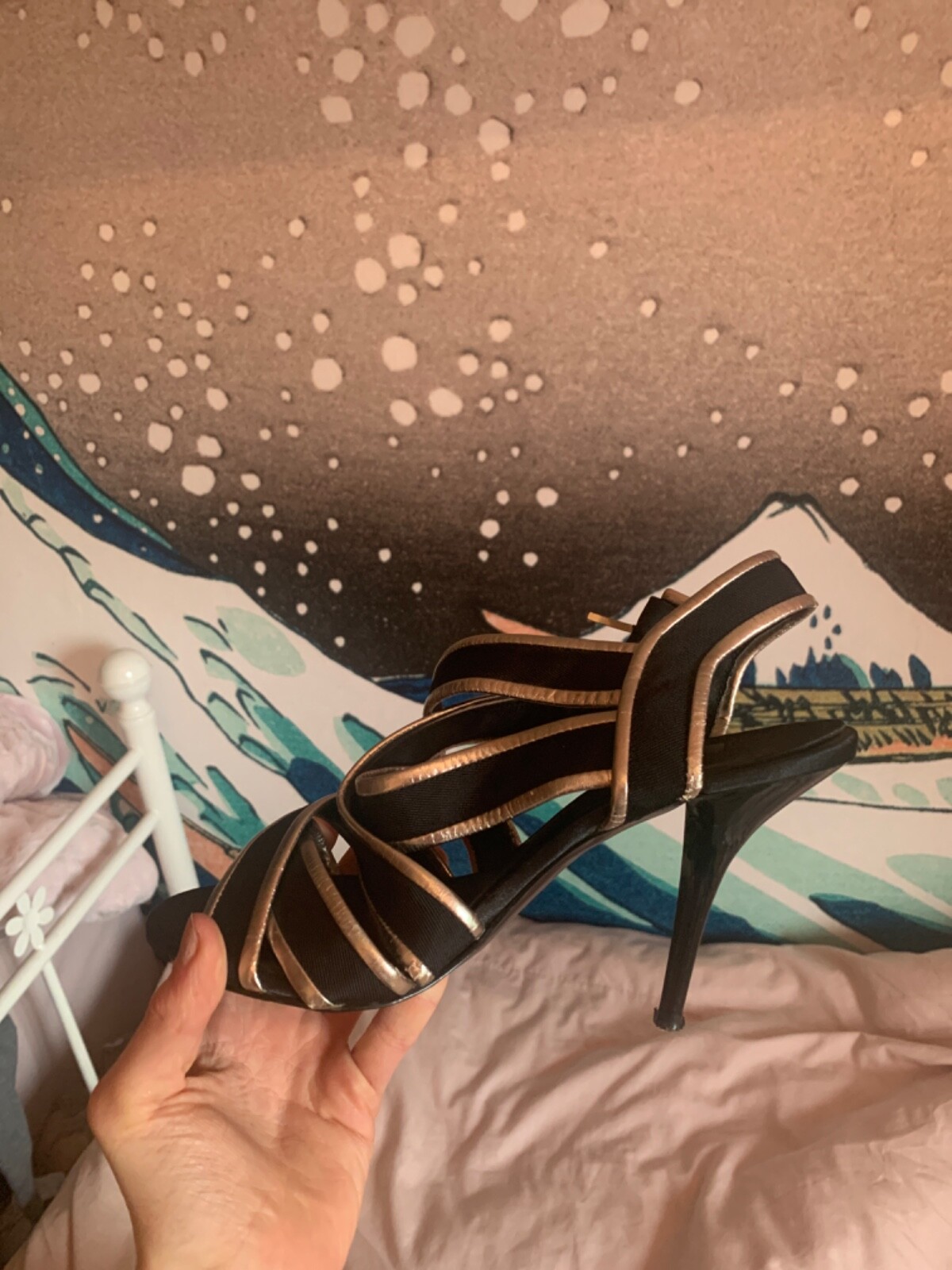 ZARA basic collection silver and black heels - image 1