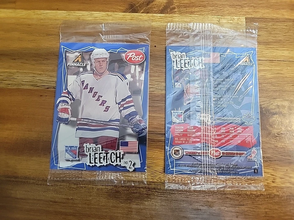 2x BRIAN LEETCH 1997 PINNACLE POST #4 NHL HOCKEY TARJETA COLECCIONABLE CAJA DE CEREALES SELLADA  Foto 3 de 3