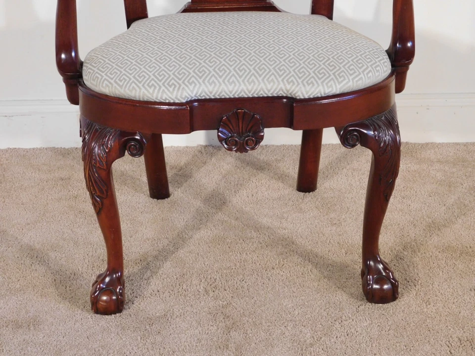 Silla Kindel Winterthur Queen Anne caoba concha de cereza tallada #2 Foto 3 de 4