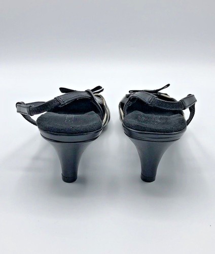 Aerosoles Cheer Up Women Black White Stripe Slingback Heel Shoe US 6M Pre Owned - Picture 6 of 12