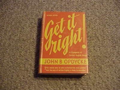 Get it Right! by John B. Opdycke (1941 Revised Hardback w/DJ) / Free Shipping!