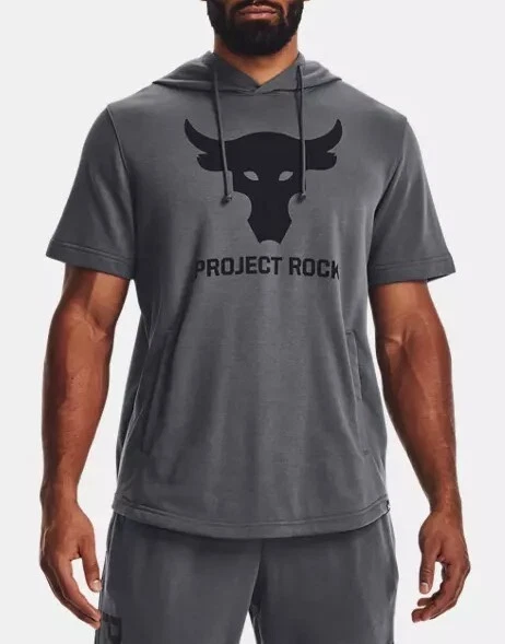 012 - Under Armour Wht Project Rock Terry Men's Hoodie Grey