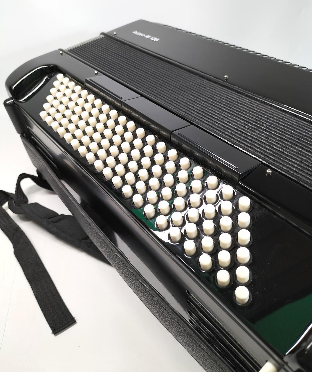 Hohner Bravo III 120 Series Chromatic 120 Bass 41 Keys Accordion Black