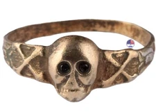 Ring Skull Double Bones Gothic brutal WW1 Death head WWI Skeleton WWII Goth WW2