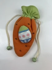 Plush Carrot Drawstring Gift Bag Easter Gift Basket Holder Soft Candy Bag Pouch
