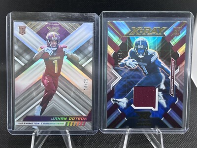 JAHAN DOTSON 2022 PANINI XR /75 ROOKIE X-RAY PATCH COMMANDERS & XR SILVER CARD