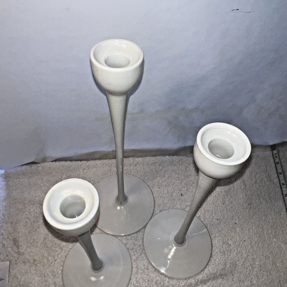 Set (3) IKEA BLOMSTER White Glass Candle Holders P Amsell B Wesslander 1999 eBay