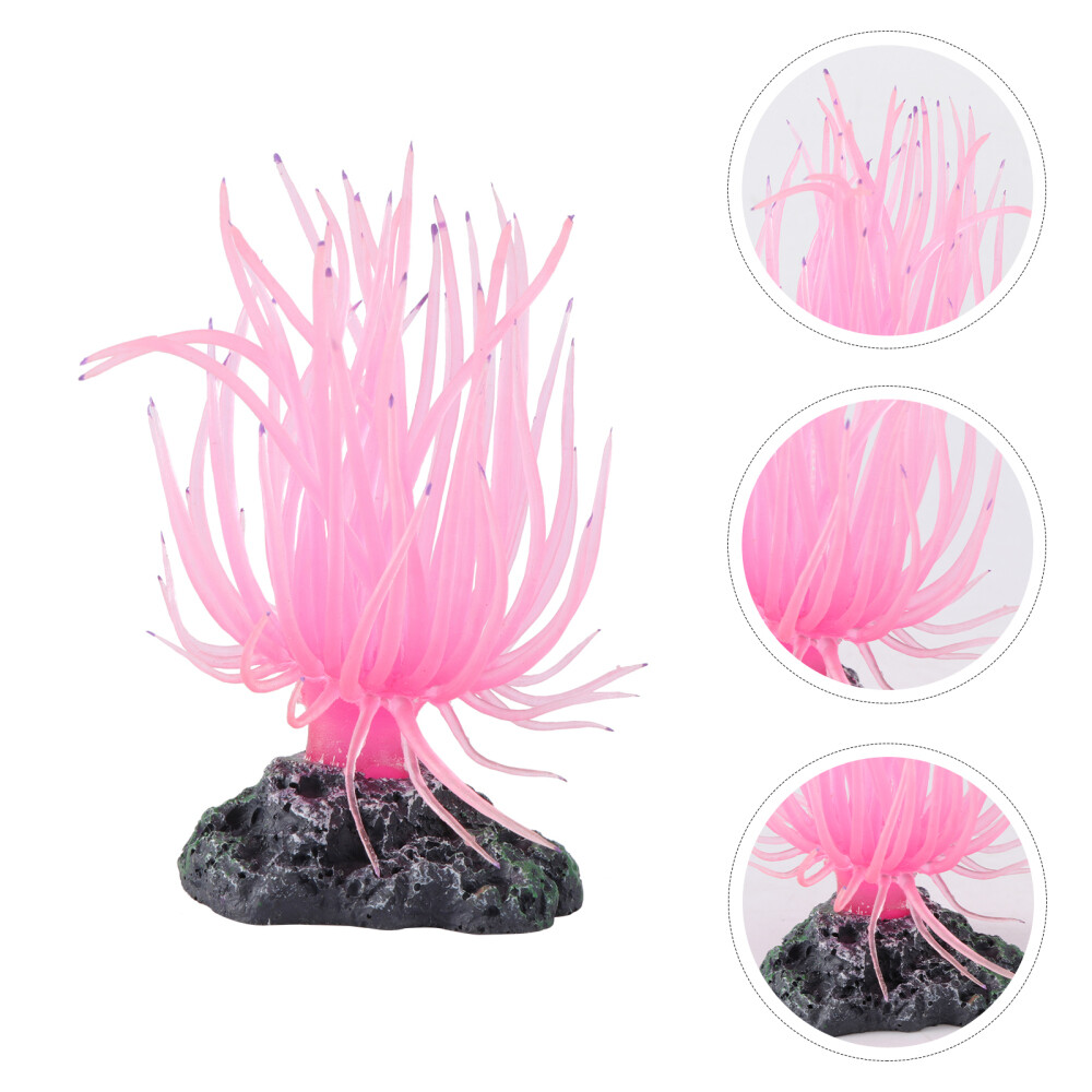 Pink Anemone Fish Tank Decor Aquarium Decoration Coral Ornament