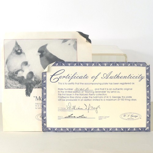 Plato de intercambio Nature's Poetry Morning Serenade Bradford #11989 certificado de autenticidad + - Imagen 5 de 5
