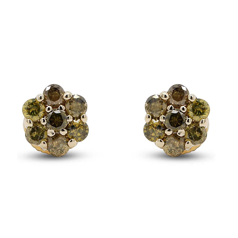 Sterling silver simulated yellow diamond halo studs – Gemma Azzurro