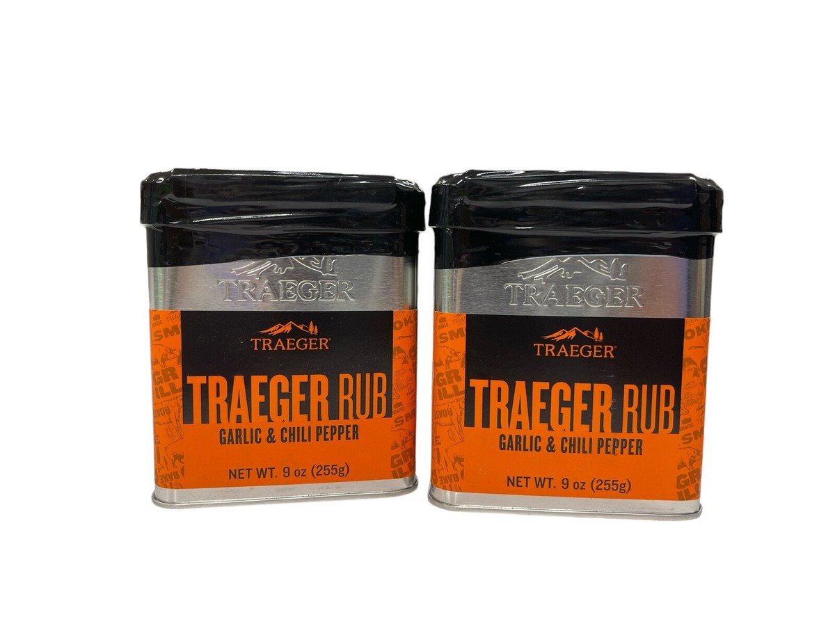 Pack (9 oz each) Traeger Garlic Chili Pepper Rub Sweet Smoky Spicy for  BBQ