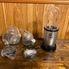 Magic Bullet MBR-1101 Blender w/ Cups, Blades,  Accessories Silver -Working EUC