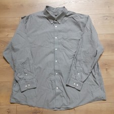 Eddie Bauer Shirt Mens 3XL XXXL Button Up Gray White Wrinkle Free Relaxed Fit