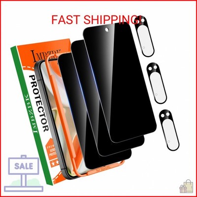 IMBZBK 3 Pack Privacy Screen Protector for Google Pixel 9 Pro XL Tempered Glass