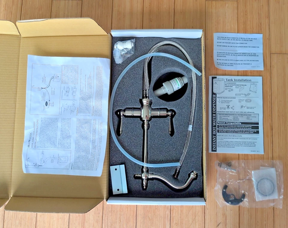 Westbrass Double Handle Hot And Cold Water Dispenser Faucet D205-NL-05, Chrome - Image 2 of 4