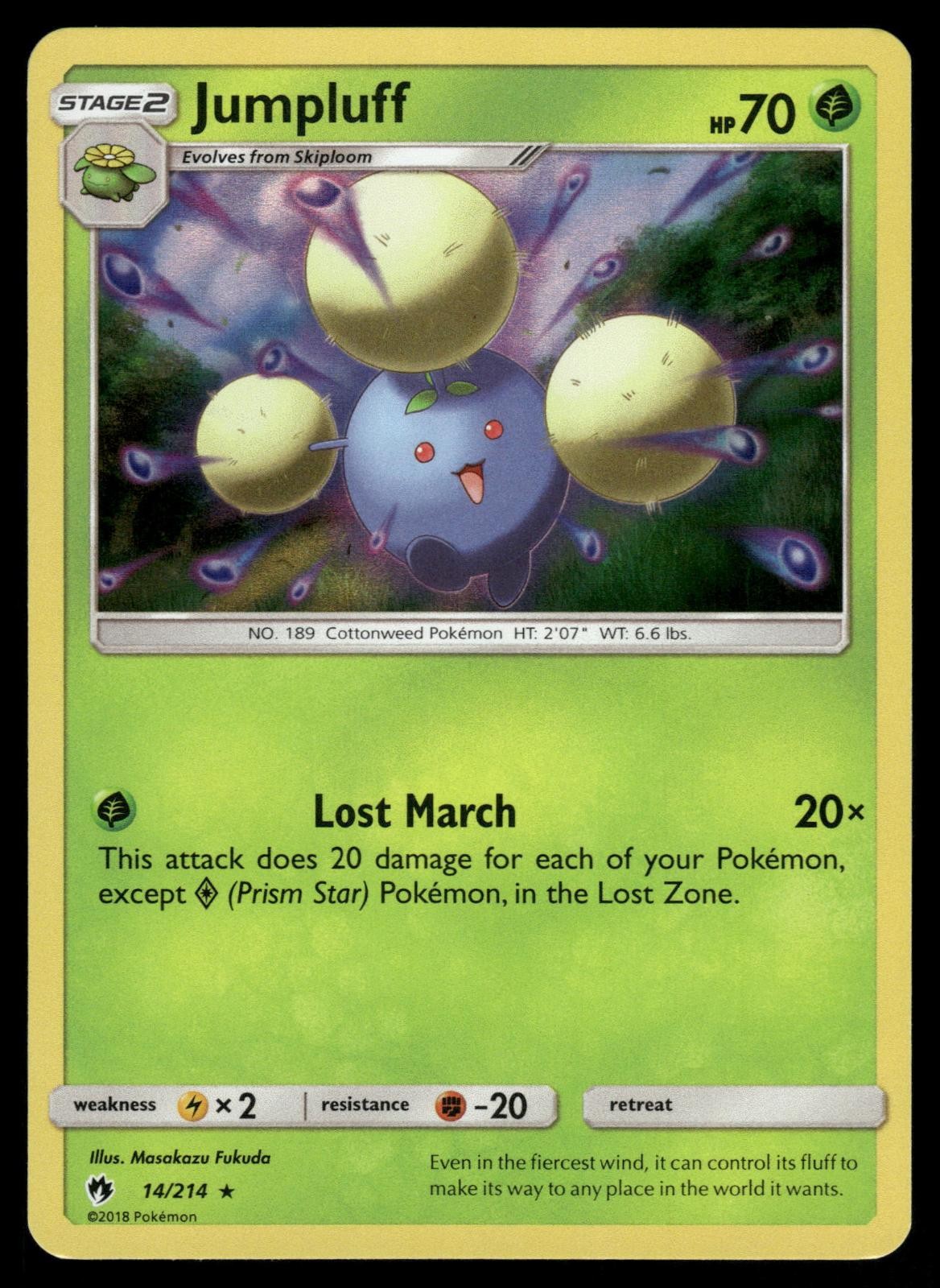 Jumpluff 14/214 Holo Rare Lost Thunder Pokemon Lightly Played