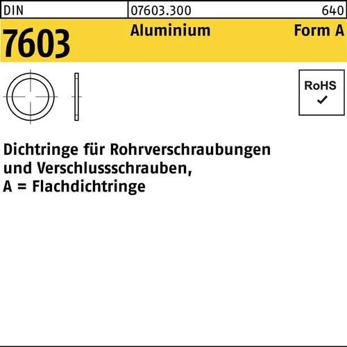 Flachdichtring DIN 7603 8X11,5X1 Aluminium 100 StüCk-image