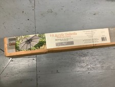 NEW LIVING ACCENTS 9 FT ACRYLIC UMBRELLA W LED LIGHTS TILT  GRAY