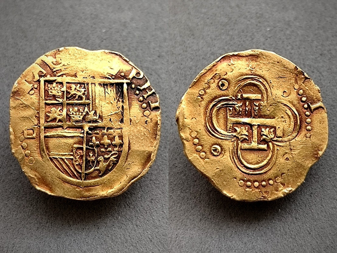 2 Escudos de oro Felipe II (1556-1598) Sevilla. 6,75 gr. Spanish Gold Coin.