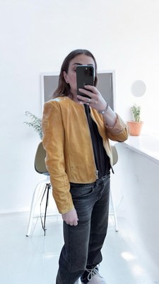 Mauritius by Gipsy leather jacket size 36 mustard yellow