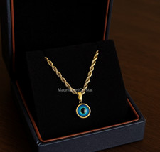 5PCS/Set Turkish Evil Eye Charm Pendant Nazar Blue Eye Layering Gold Necklaces