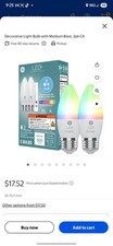GE LED Color Changing LED Light Bulbs, 60 Watt, Decorative Bulbs, 2pk