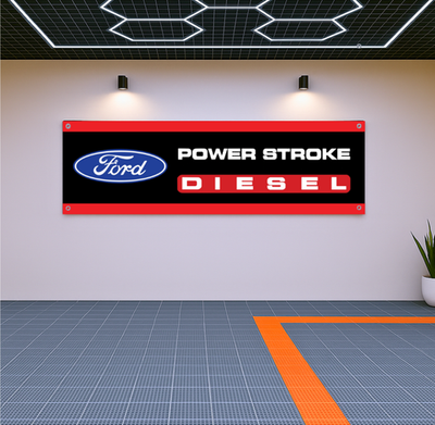 #ad Ford Power Stroke Diesel Flag Banner 71x24quot; – Garage or Truck Decor $26.69