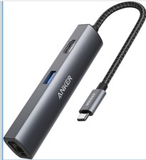 Anker USB C Hub Adapter, 5-in-1 USB C Adapter with 4K USB C to HDMI