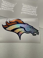 Denver Broncos Holographic Tiny Sparkle Vinyl Decal