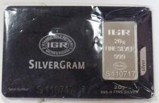 IGR SILVER 20 GRAM 999 FINE ART BAR SILVERGRAM 