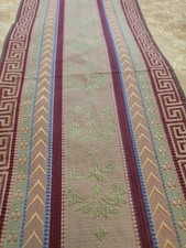 Vintage Gold Red Green Blue Pink Embroidered Upholstery Fabric
