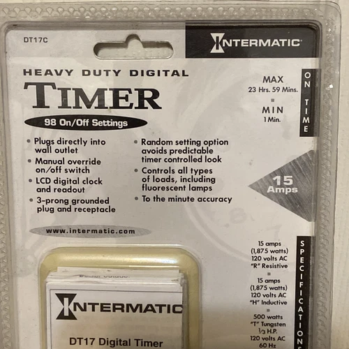 Intermatic Digital Timer Indoor Heavy Duty 7-Day Programming 15 Amps DTI7C NIB - Picture 4 of 5