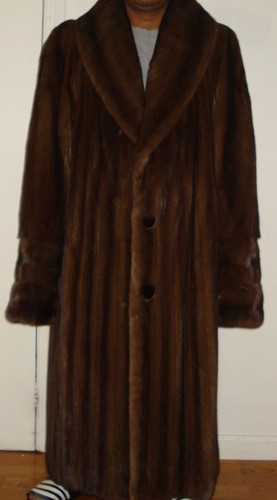 Men's 51" Long MAXIMILIAN Mahogany Mink Fur Coat Size 50-52 FREE SHIPPING - Picture 5 of 6