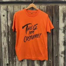 Vintage 80s This is My Halloween Costume Humor Statement T-Shirt Screen Stars