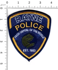 RAYNE ( FROG  🐸 CAPITAL OF THE WORLD ) LOUISIANA COLLECTIBLE POLICE PATCH