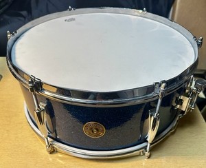 Gretsch Round Badge 14”x5.5 Dixieland Snare Drum-Blue Sparkle-early style 1950’s